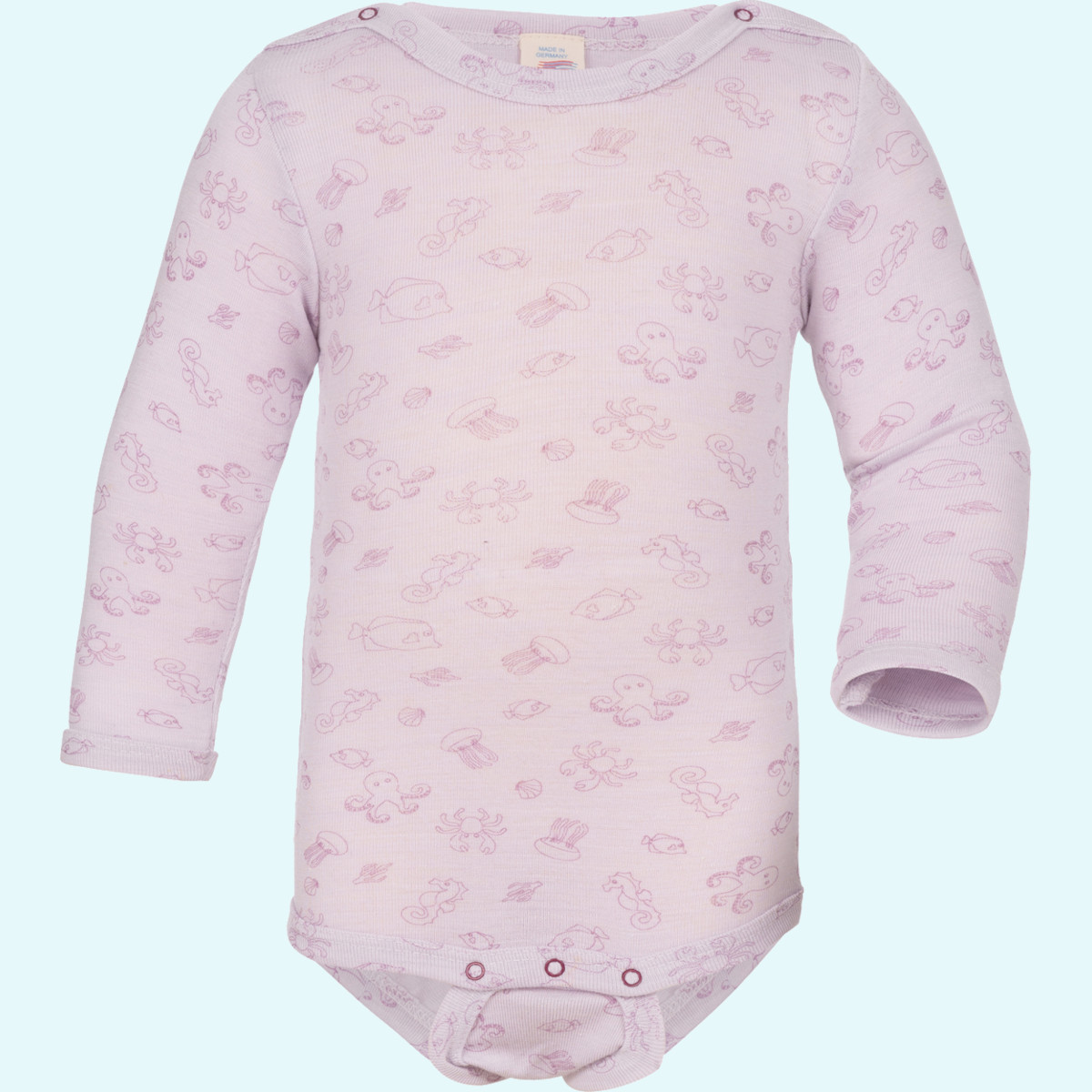 Traumhafter Engel Baby Body langarm aus merino Wolle Seide Kuscheliger Engel Baby Body langarm einfarbig aus BIO merino Schurwolle/Seide mit Druckknöpfen - ideal im Winter & bei empfindlicher Haut GOTS