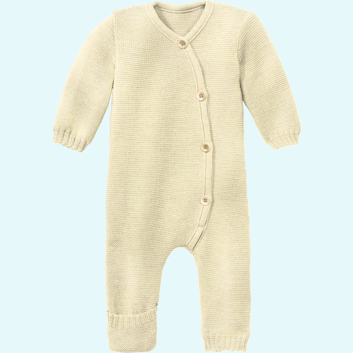 Warmer disana Baby Strick-Overall aus Merinowolle Winter Süßer muckeliger disana Baby indoor Strick-Overall/Wollanzug/Schlafanzug aus BIO merino Schurwolle für Winter Tage & Nächte GOTS