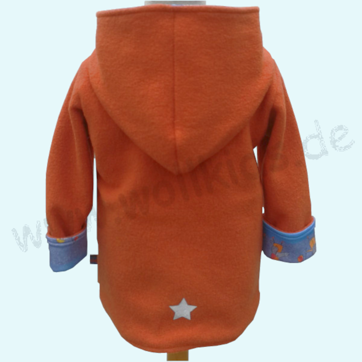 Wollkids Kinder Wollwalkjacke gefüttert mit Reißverschluss - orange Wollkids Baby & Kinder Wollwalkjacke gefüttert mit Reißverschluss aus 100% Schurwolle - orange mit Laternen