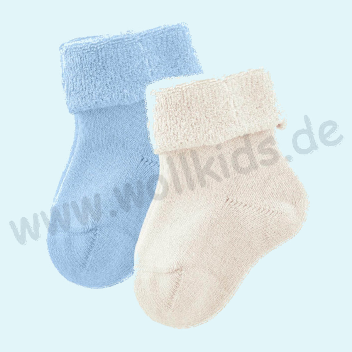 Baby Frottee Socken aus 100% BIO Baumwolle - Living Crafts Baby Plüsch-Socken aus reinem BIO Baumwolle Frottee von Living Crafts