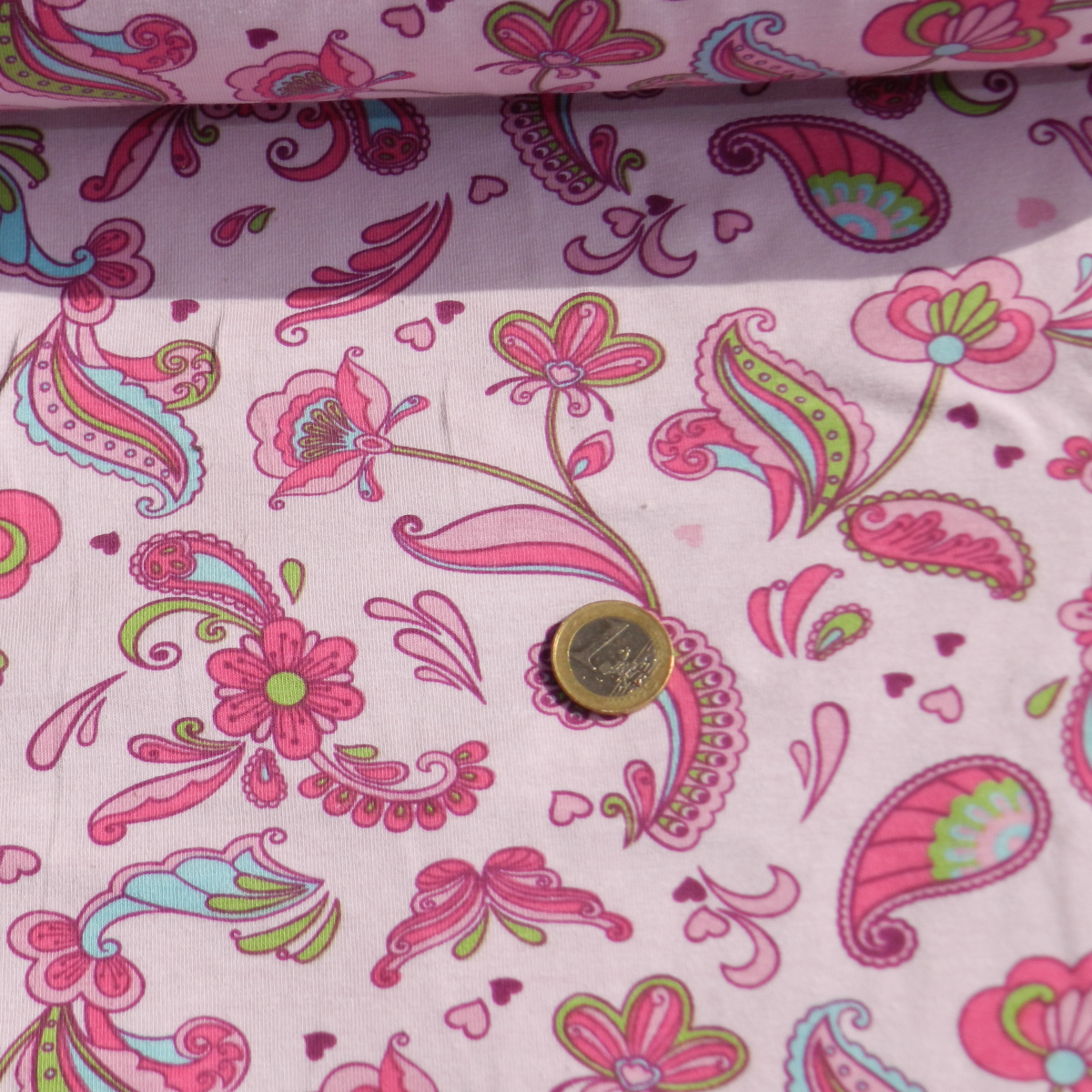 Jersey - Baumwolle - Paisley auf rosa - wunderschön - Top Qualität