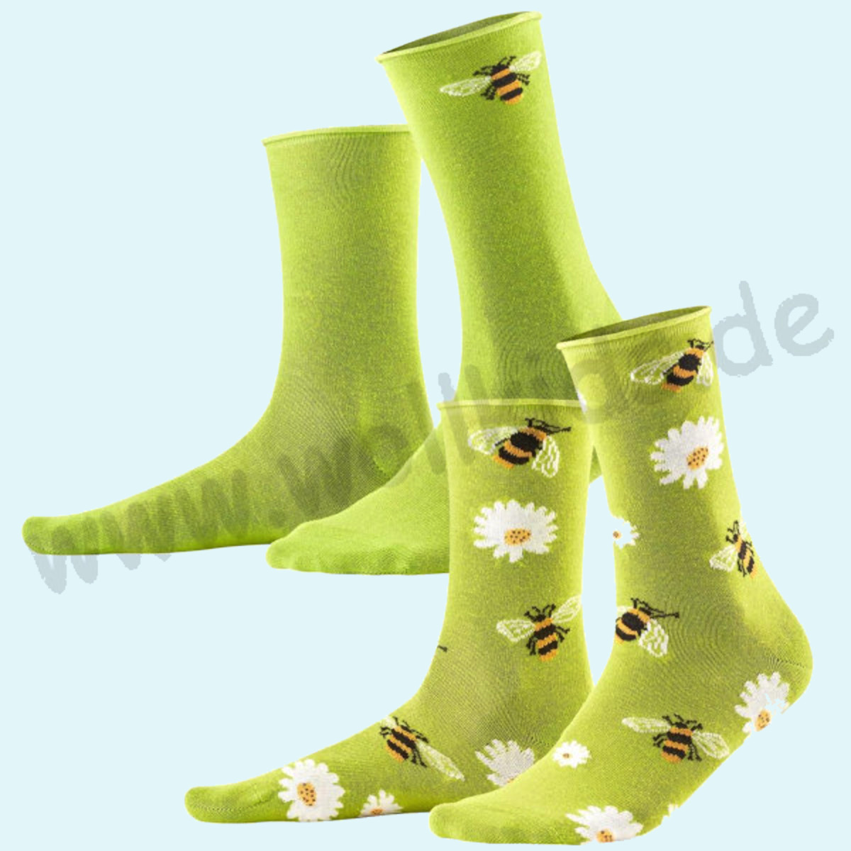 Süße Damen Socken aus 100% BIO Baumwolle im 2er Pack - Living Crafts Bunte Socken für Damen aus 100% BIO Baumwolle von Livingcrafts - 2er Pack