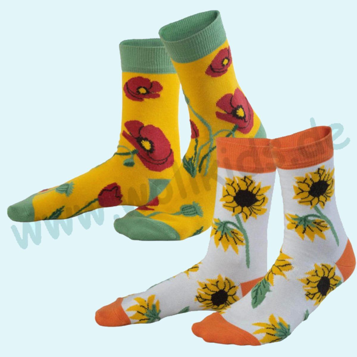 Hübsche Damensocken Socken Motivsocken aus reiner BIO Baumwolle im 2er Pack von Livingcrafts