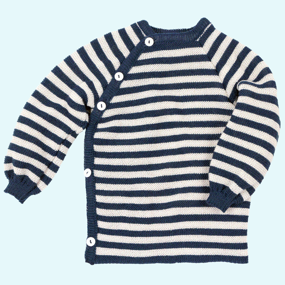 Schlüttli aus Merinowolle von Reiff Schlüttli ❄ Wickelpulli ❄ Wickeljacke aus BIO Schurwolle - Ringel - GOTS