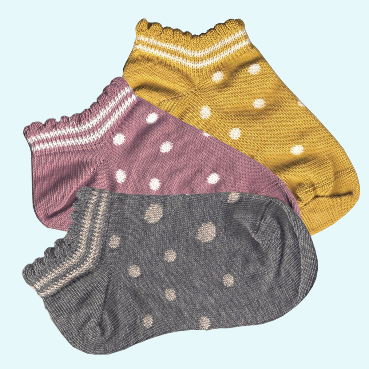 Kinder Sneaker Socken mit Rüschen - Grödo Bio Baumwolle Süße Sneaker Socken mit Rüschen für Kinder aus Bio Baumwolle von Grödo