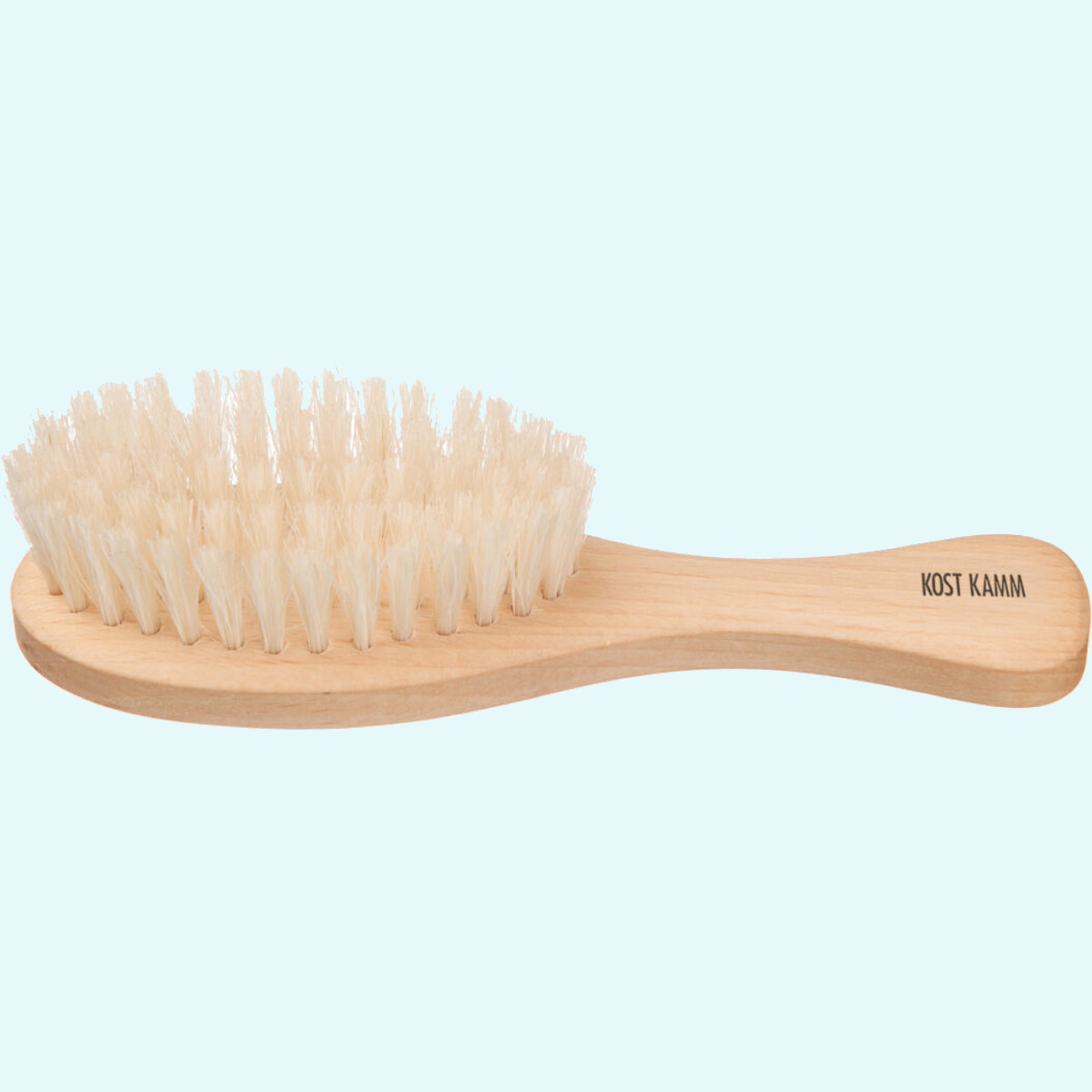 Baby-Haarbürste - Buchenholz gewachst, reines, sehr weiches Ziegenhaar Haarbürste aus gewachstem Buchenholz mit Naturborsten von Kostkamm