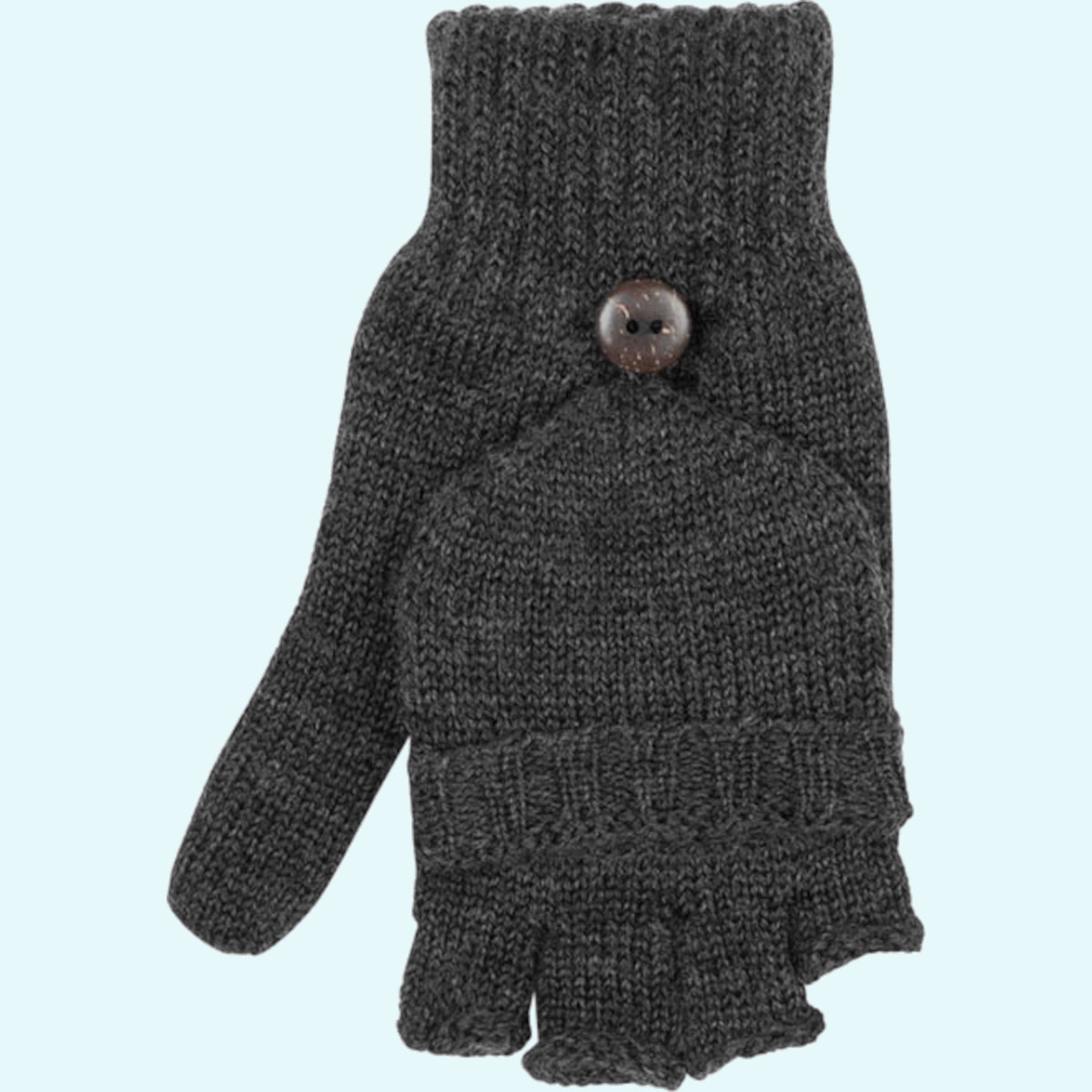 Warme Reiff Strickhandschuhe ohne Finger mit Klappe 100% Schafwolle Warme Winter Wollhandschuhe Fäustlinge mit Klappe ohne Finger aus 100% Schafwolle/Merinowolle für Damen & Herren