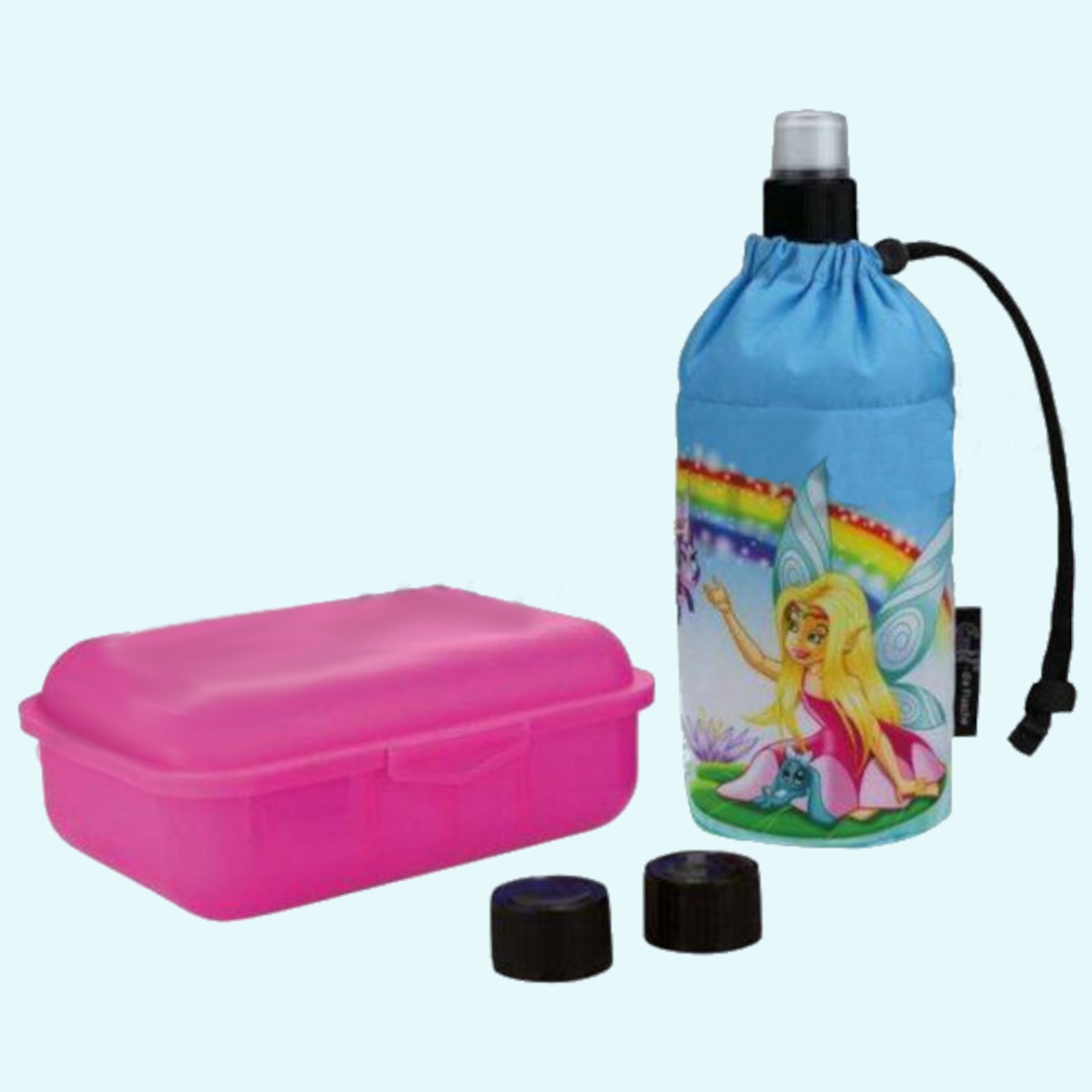 Emil Kinder Schulstart Starter-Set mit Brotdose + Trinklasche  Emil - Kindergarten & Schulstart Starter-Set für Kinder - Brotdose, Trinkflasche mit Trinkcap & Ersatzverschlüsse