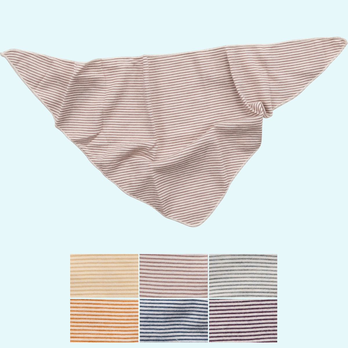 Halstuch aus Wolle Seide für Babys Halstuch Dreieckstuch Wolle Seide farbig geringelt GOTS