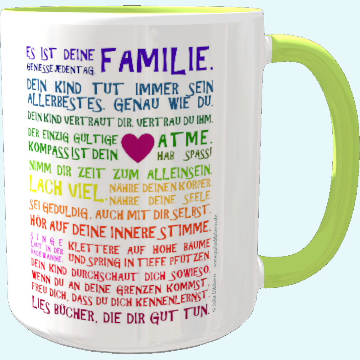 Panorama-Tasse: "Es ist Deine Familie..." - Inspirierende Postkarten von Julia Dibbern ☕ Panorama Tasse: "Es ist Deine Familie..." - Inspirierende Postkarten von Julia Dibbern
