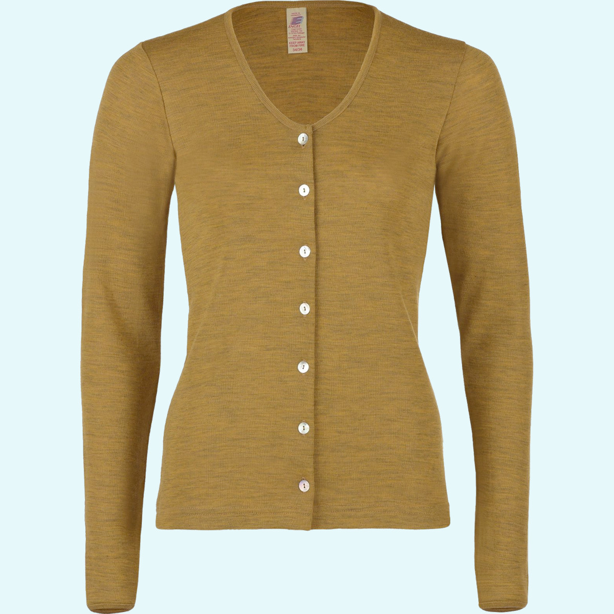 100% Merino Strickjacke für Damen Damen Cardigan Schurwolle farbig uni GOTS