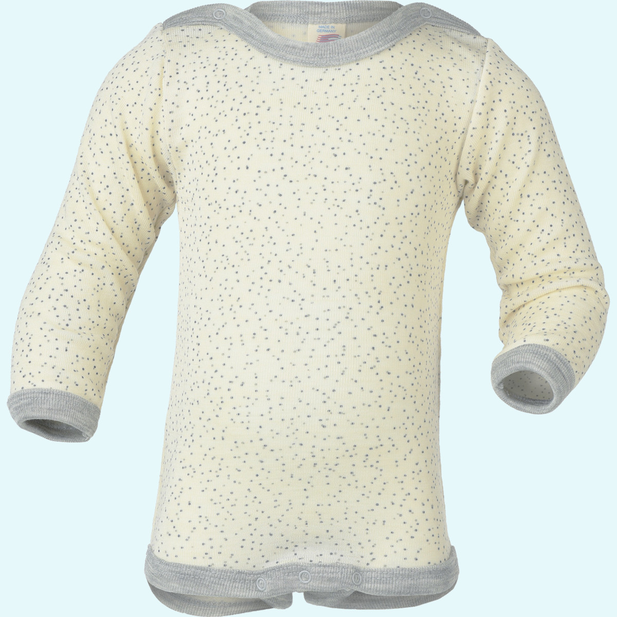 Traumhafter Engel Baby Body langarm aus merino Wolle Seide Kuscheliger Engel Baby Body langarm einfarbig aus BIO merino Schurwolle/Seide mit Druckknöpfen - ideal im Winter & bei empfindlicher Haut GOTS