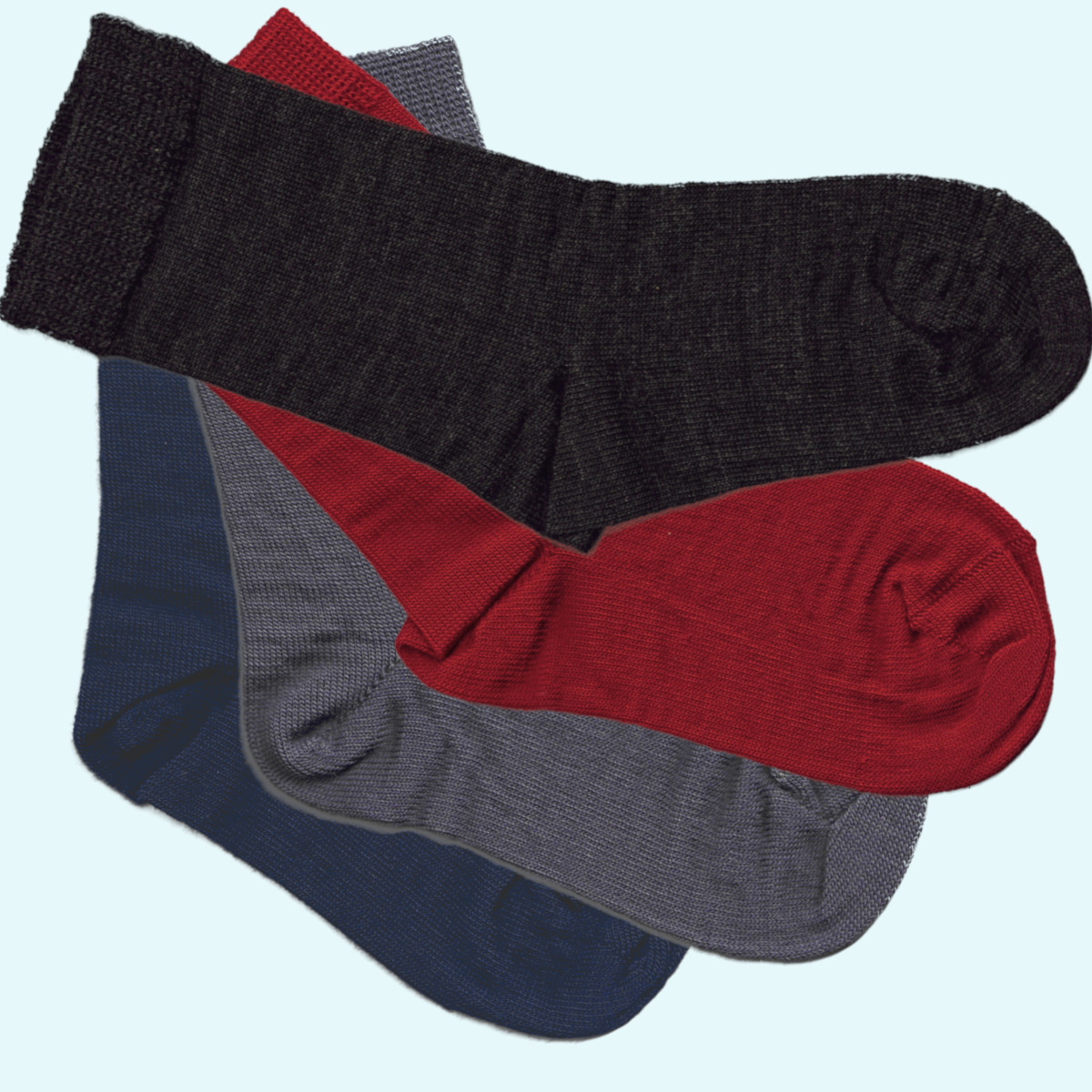 Zärtliche Kinder Socken aus Merinowolle von Grödo einfarbig Zärtliche Socken für Kinder aus Merinowolle von Grödo - einfarbig