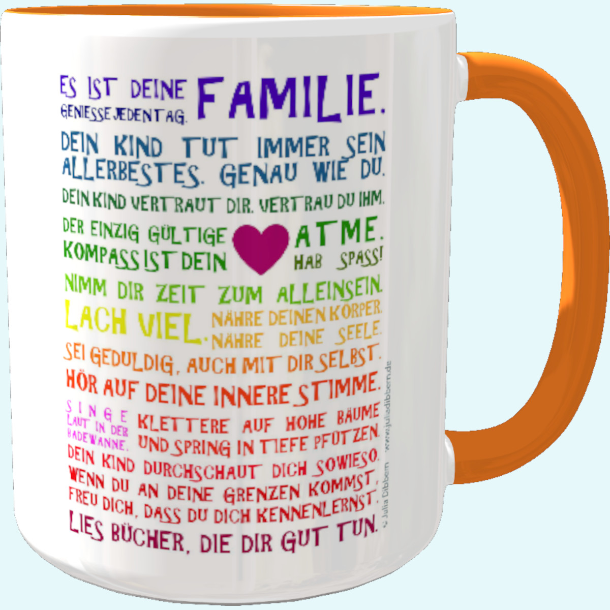 Panorama-Tasse: "Es ist Deine Familie..." - Inspirierende Postkarten von Julia Dibbern ☕ Panorama Tasse: "Es ist Deine Familie..." - Inspirierende Postkarten von Julia Dibbern