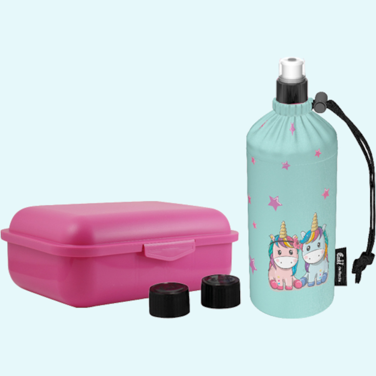 Emil Kinder Schulstart Starter-Set mit Brotdose + Trinklasche  Emil - Kindergarten & Schulstart Starter-Set für Kinder - Brotdose, Trinkflasche mit Trinkcap & Ersatzverschlüsse