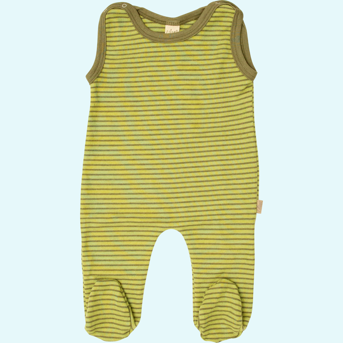 Ringel Strampler aus Wolle & Seide von Lilano für Babys