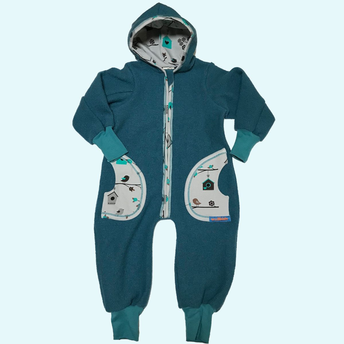 Wollkids Baby & Kinder Winter Walkoverall gefüttert, mitwachsend & mit Reißverschluss
