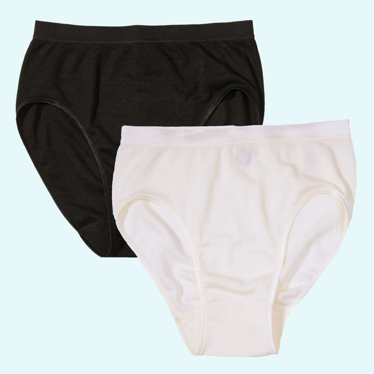 Damen Slip Wolle Seide natur schwarz GOTS - verführerisch weich