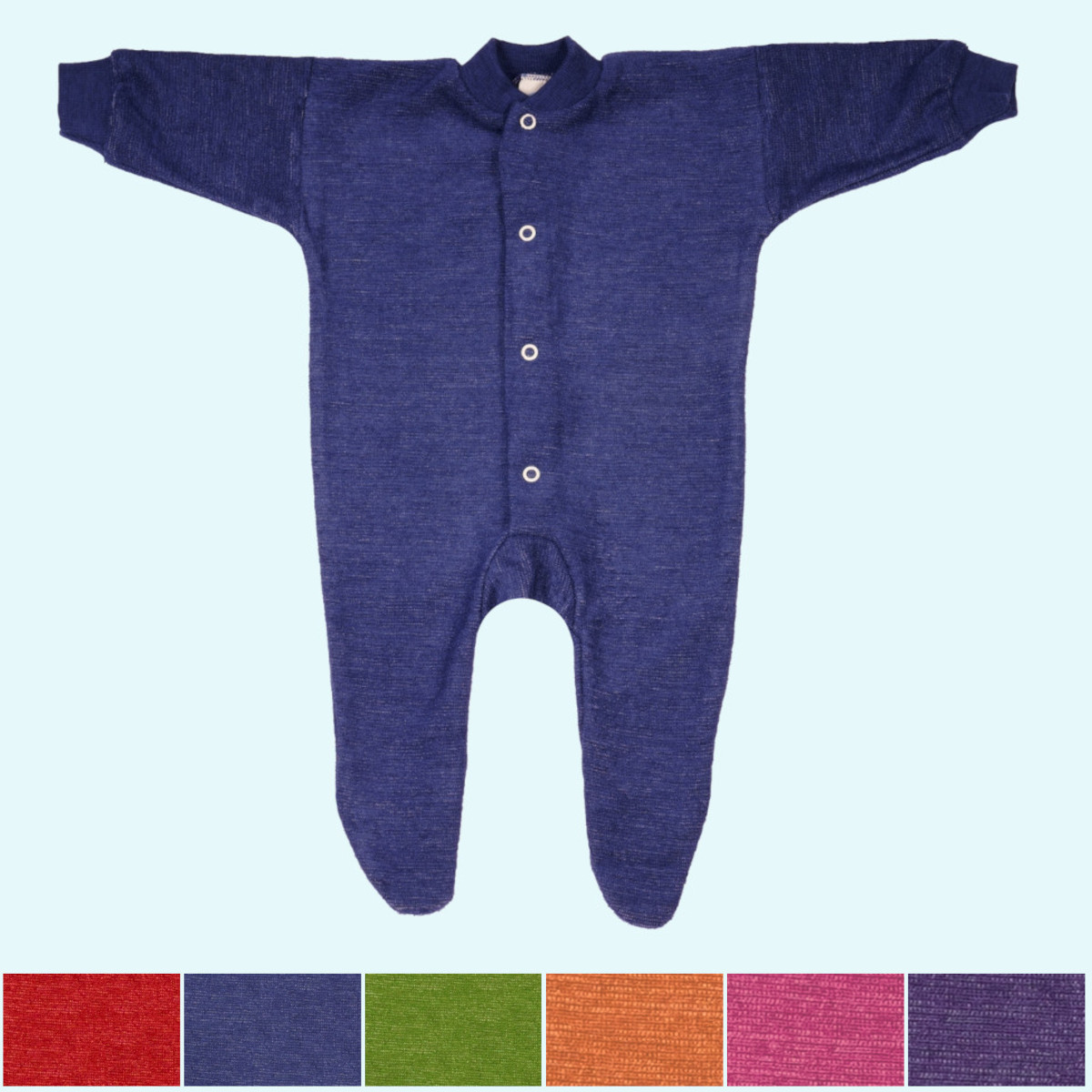 Warmer Baby & Kinder merino Wollfrottee Schlafanzug Cosilana Wollfrottee Baby & Kinder Schlafanzug-Pyjama warm einteilig mit Fuß für Jungen & Mädchen aus BIO merino Schurwolle von Cosilana - ideal im Winter GOTS