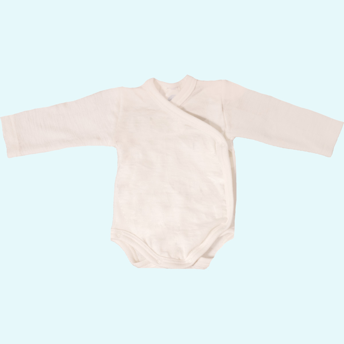 Baby Wickelbody Wolle Seide langarm natur GOTS - schöne Glücksmomente