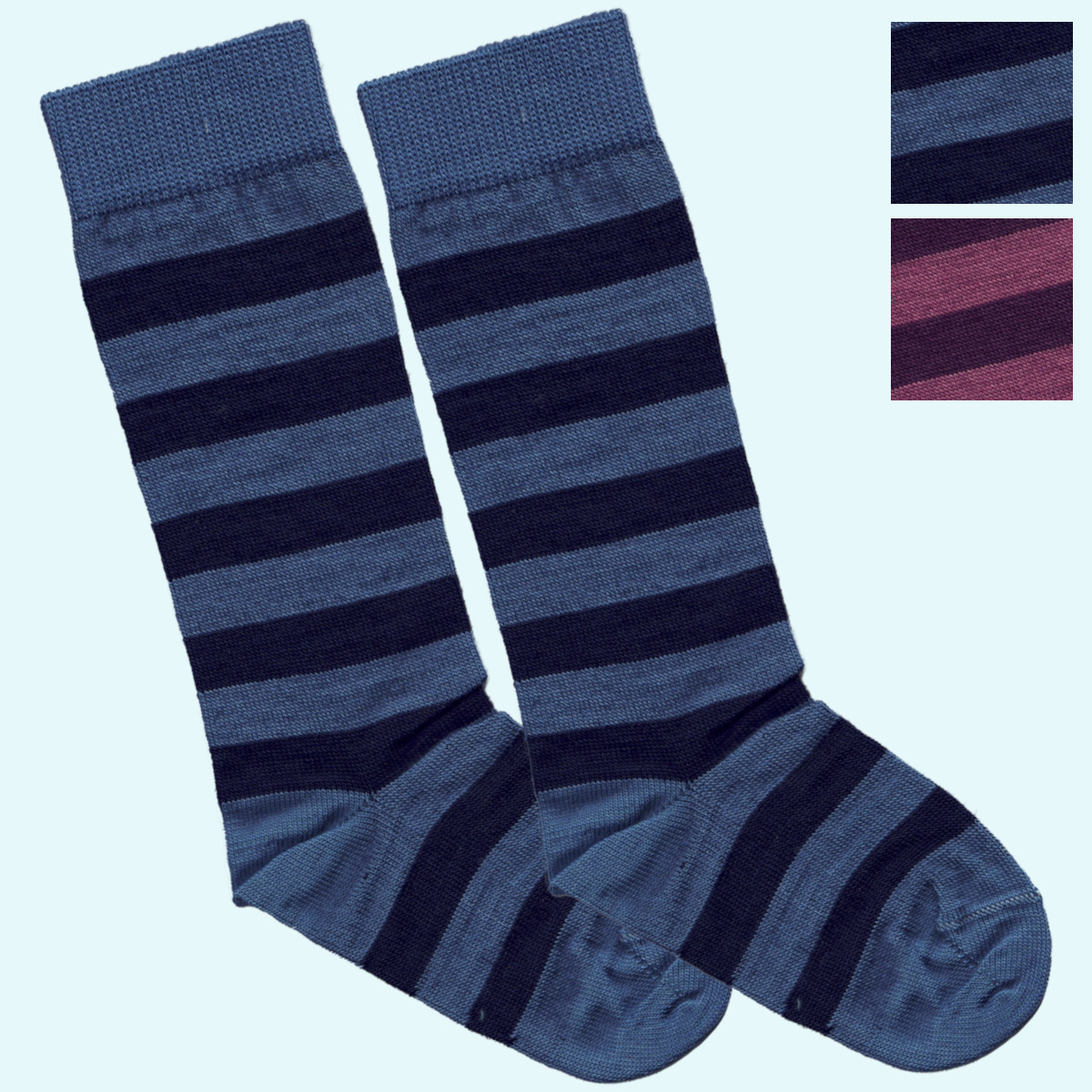 Ringel Kinder-Kniestrümpfe 🧦 aus kbT Schurwolle / kbA Baumwolle
