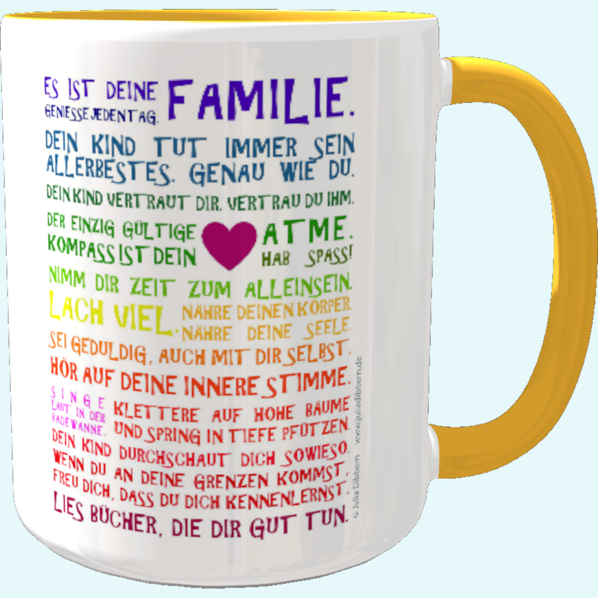 Panorama-Tasse: "Es ist Deine Familie..." - Inspirierende Postkarten von Julia Dibbern ☕ Panorama Tasse: "Es ist Deine Familie..." - Inspirierende Postkarten von Julia Dibbern