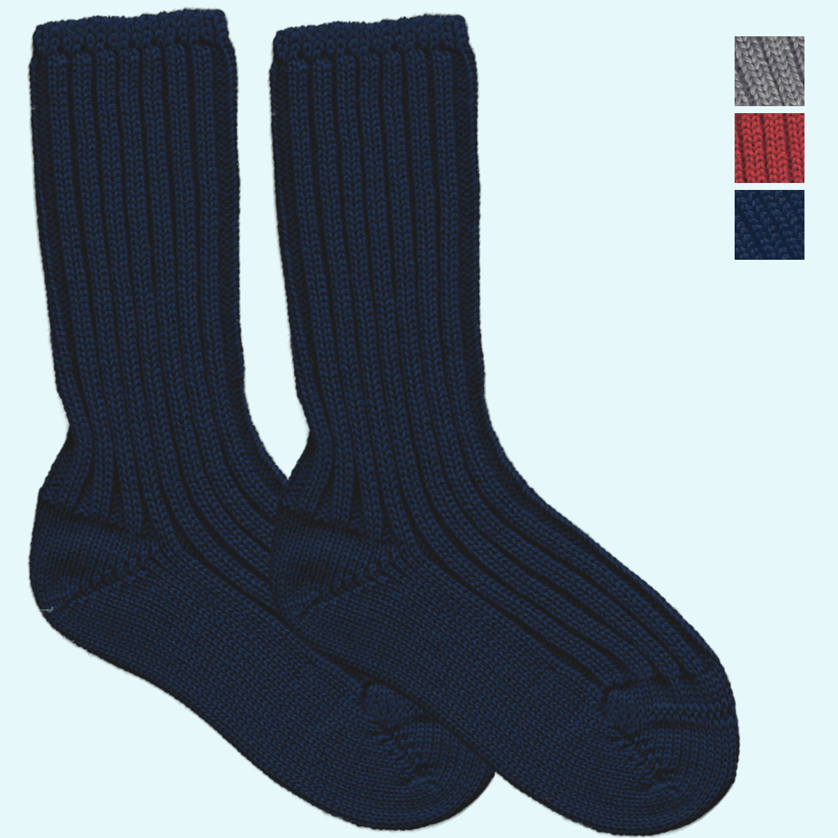 Dicke, grobgestrickte Kinder Socke mit hohem Schaft - kbT Schurwolle