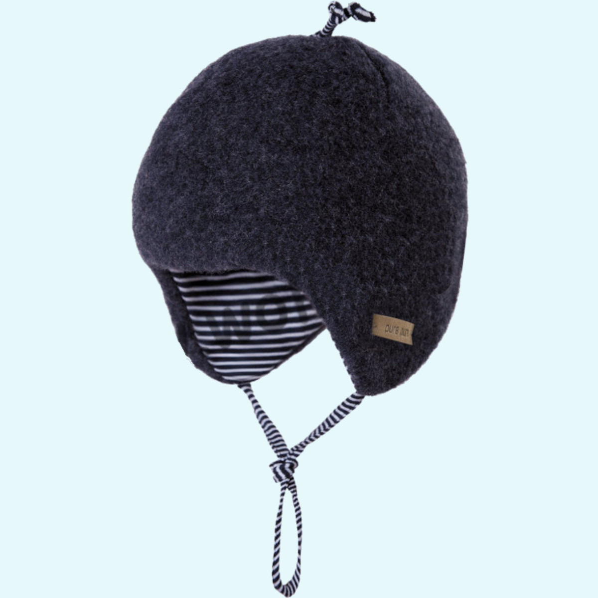 Kuschelig warme Baby Winter Mütze aus 100% Wollfleece von Pure Pure Warme Pure Pure Baby Mütze aus 100% Wollfleece gefüttert mit Bio Baumwolle - perfekt für Neugeborene & als Wintermütze