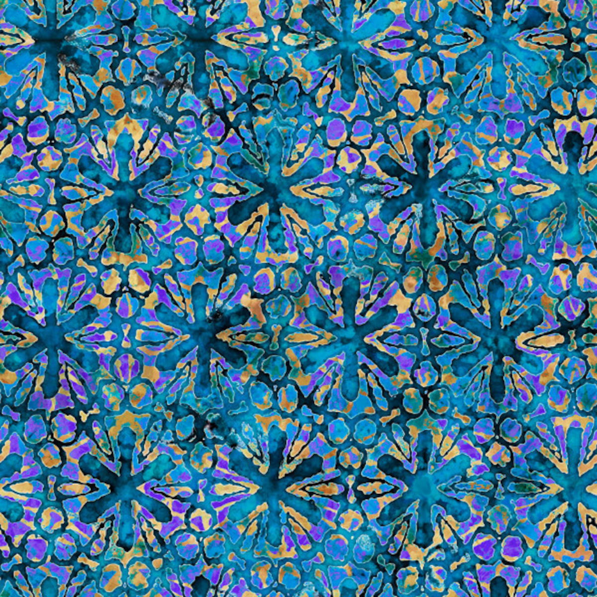 Swafing Tropicalia Patchwork - Baumwolle - tolle Qualität - wunderschön Blumen blau