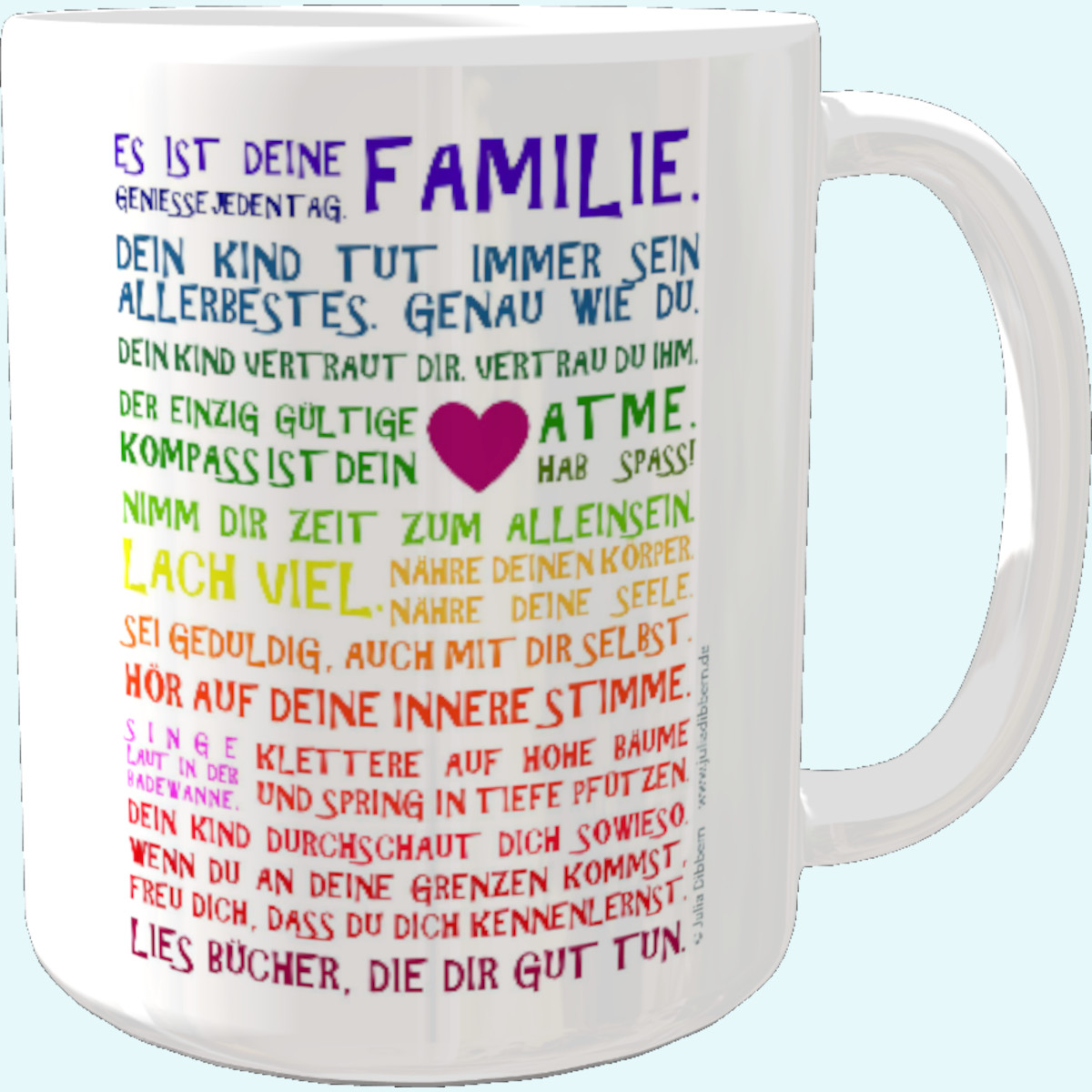 Panorama-Tasse: "Es ist Deine Familie..." - Inspirierende Postkarten von Julia Dibbern ☕ Panorama Tasse: "Es ist Deine Familie..." - Inspirierende Postkarten von Julia Dibbern