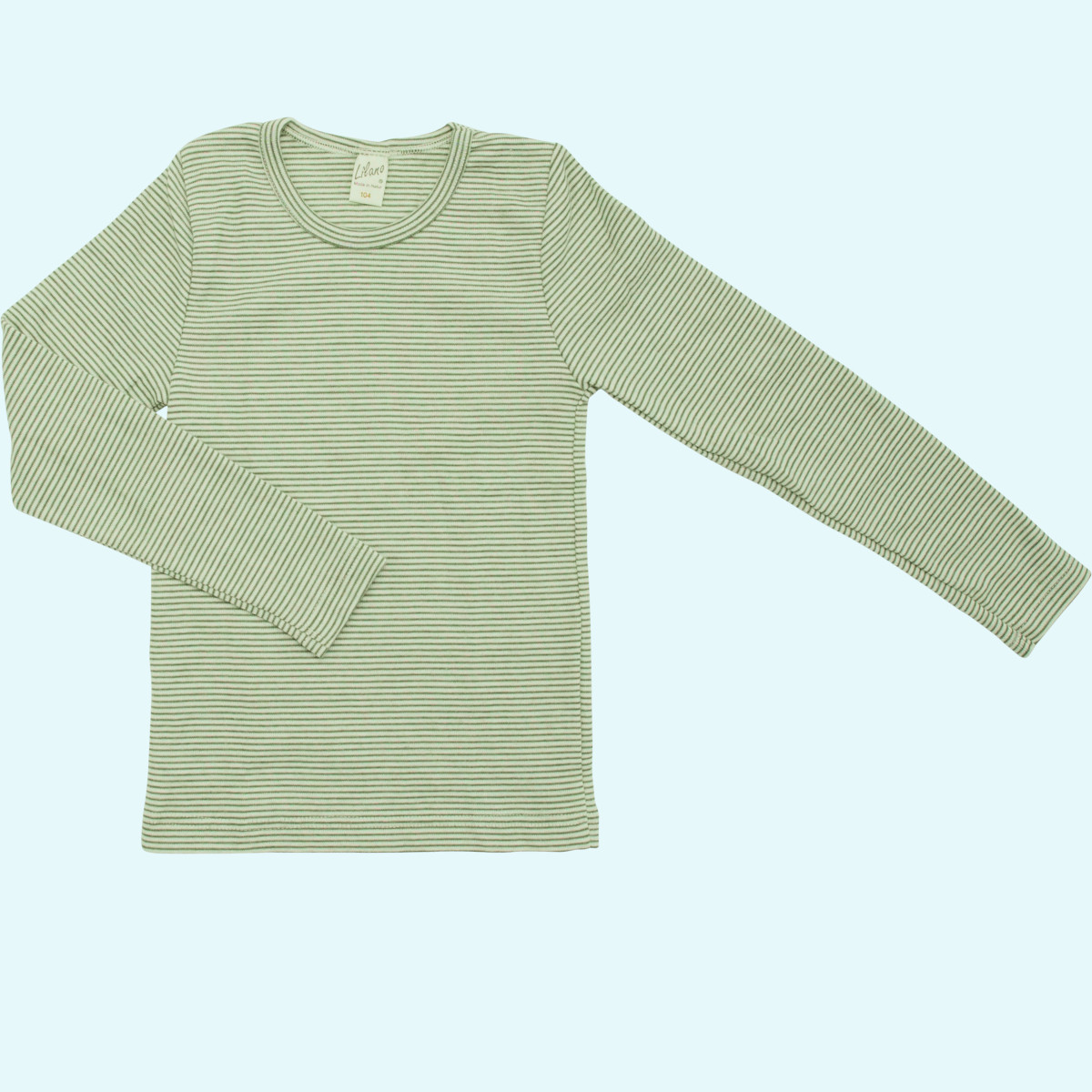 Kinder Shirt - Pulli Wolle Seide Langarm farbig geringelt GOTS