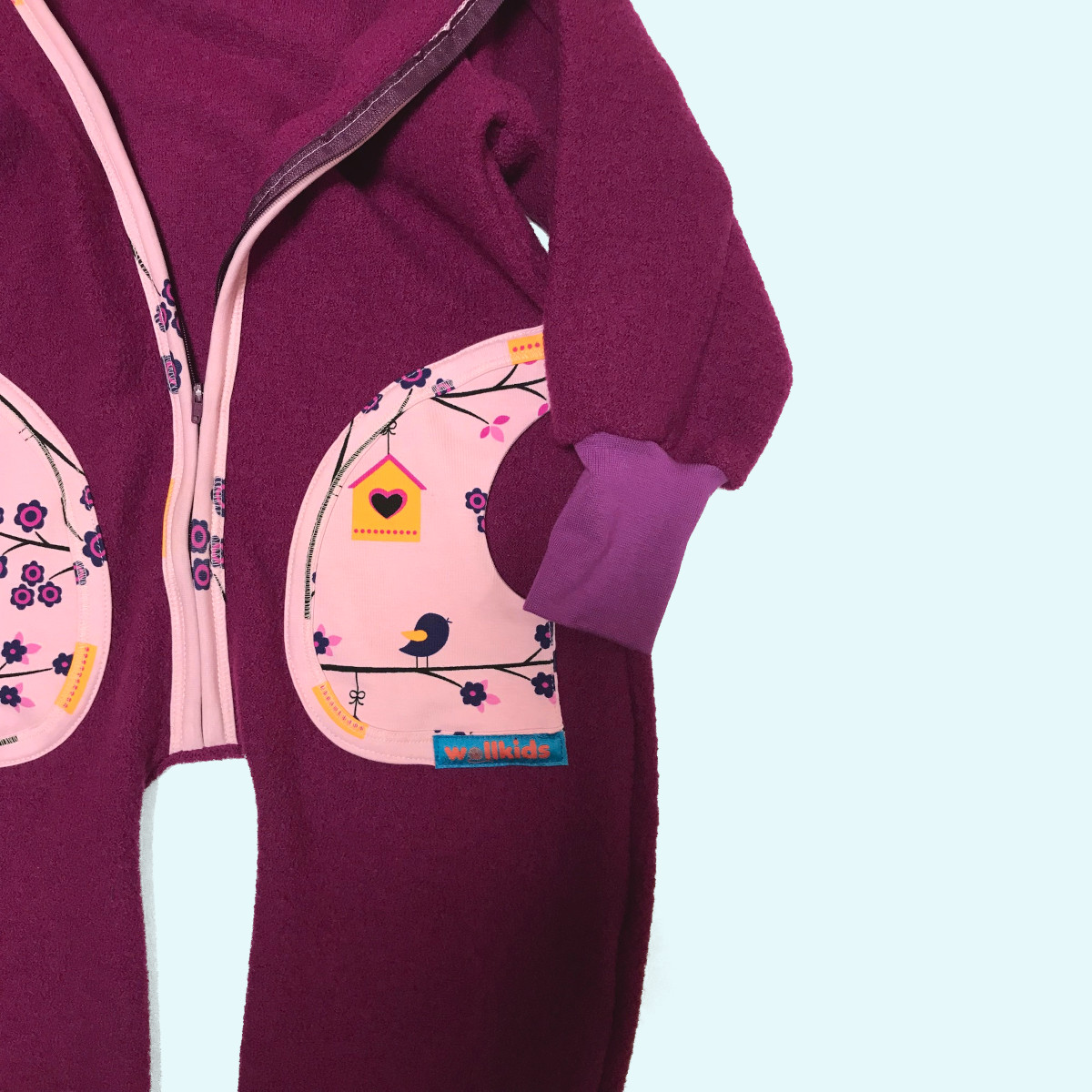 Wollkids Baby Winter Walkoverall gefüttert - mit süßen Motiven Wollkids Baby & Kinder Winter Walkoverall gefüttert, mitwachsend & mit Reißverschluss