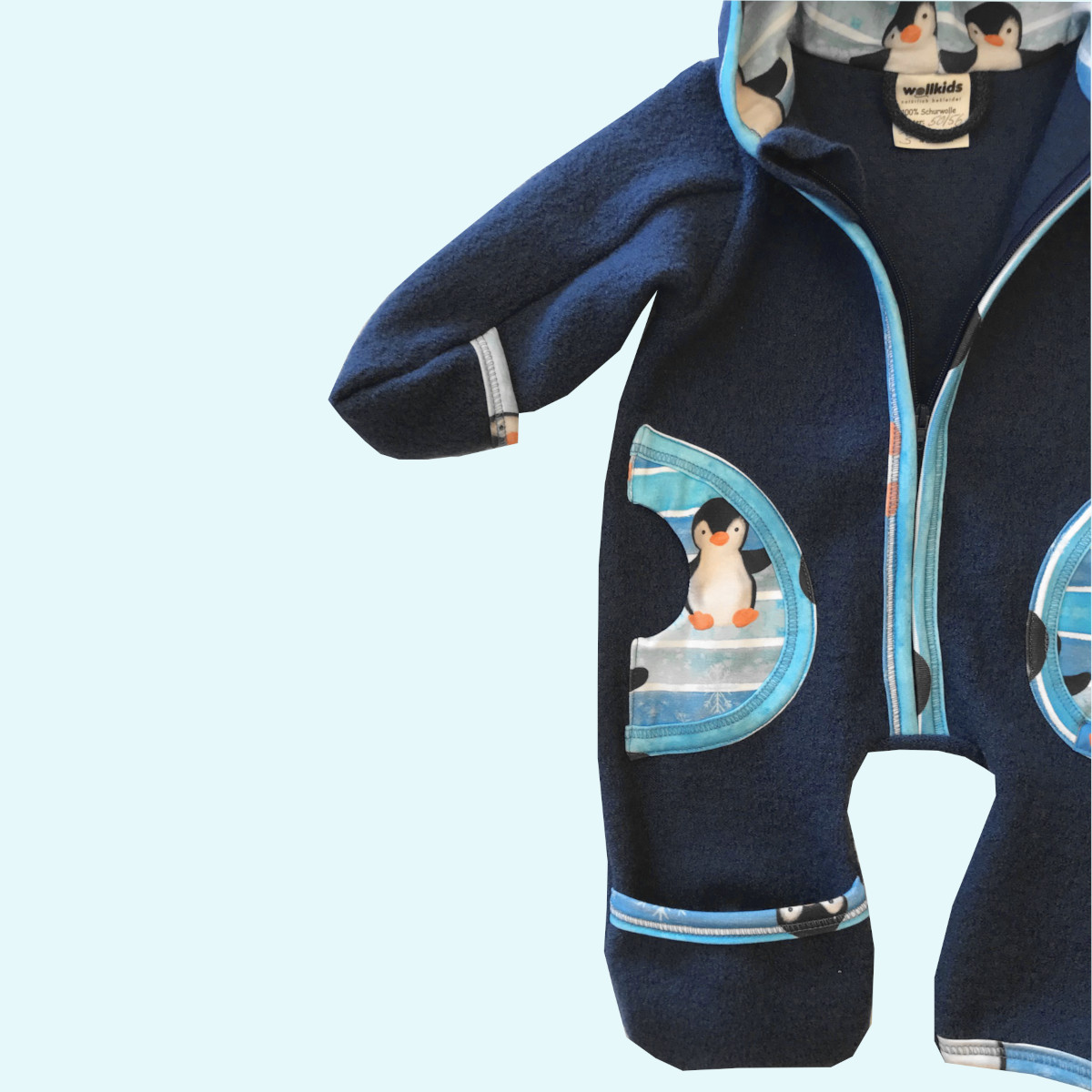 Wollkids Baby & Kinder Winter Walkoverall gefüttert, mitwachsend & mit Reißverschluss