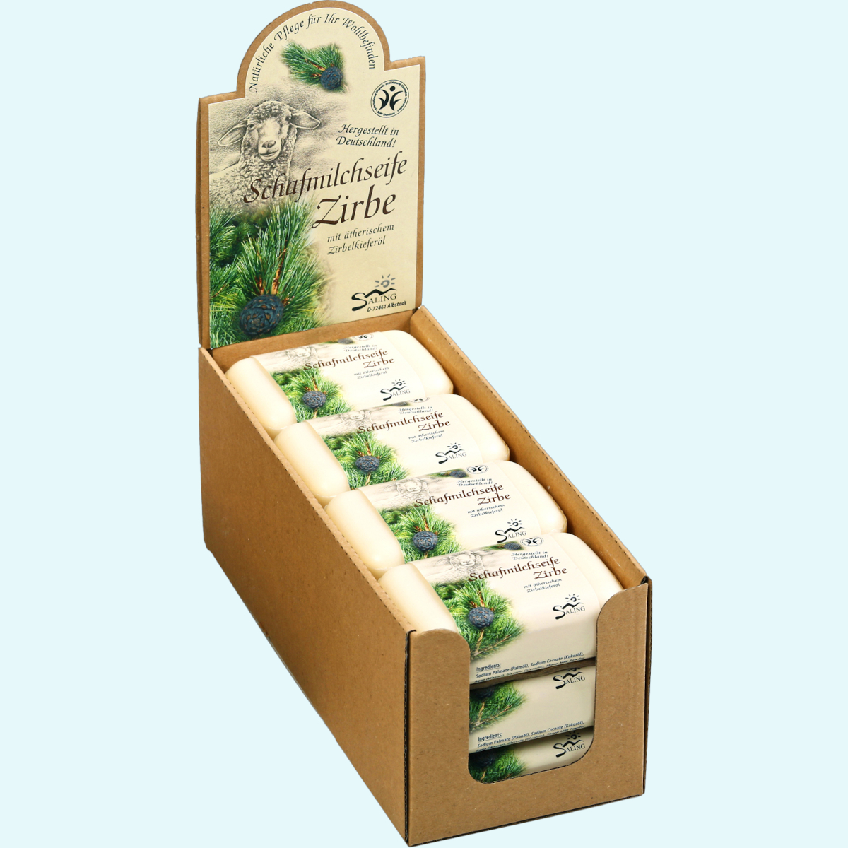 Saling Schafmilchseife - BDIH Zertifizierte Natur-Seifen mit Schafmilch 100g Stück