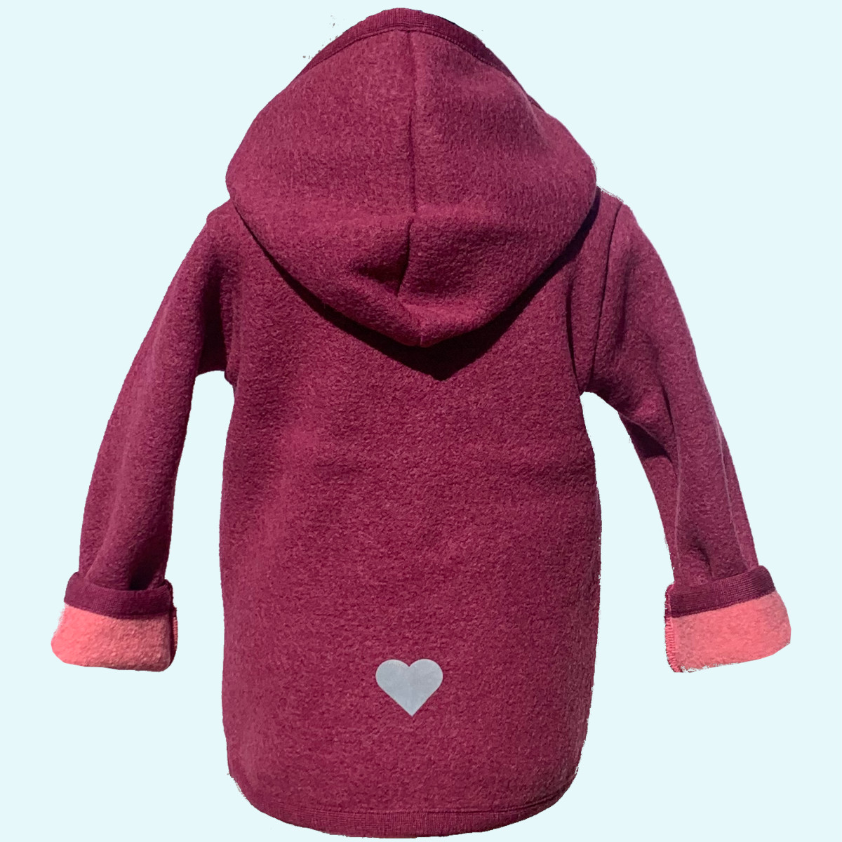 Wollkids Kinder Wollwalkjacke doubleface 100% Merinowolle mit Reißverschluss & Kapuze
