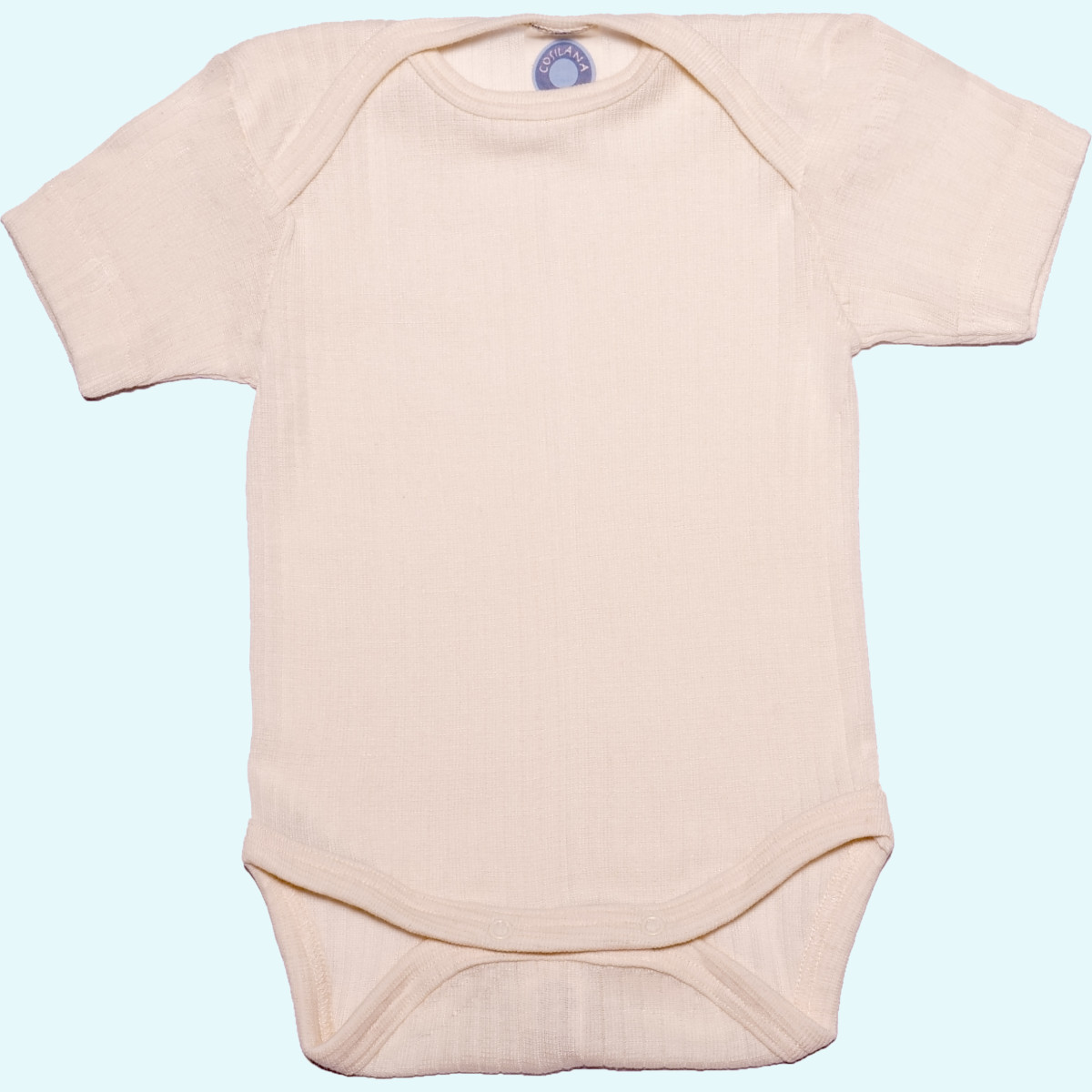 Baby Body Wolle Seide Baumwolle kurzarm natur GOTS - einfach genial