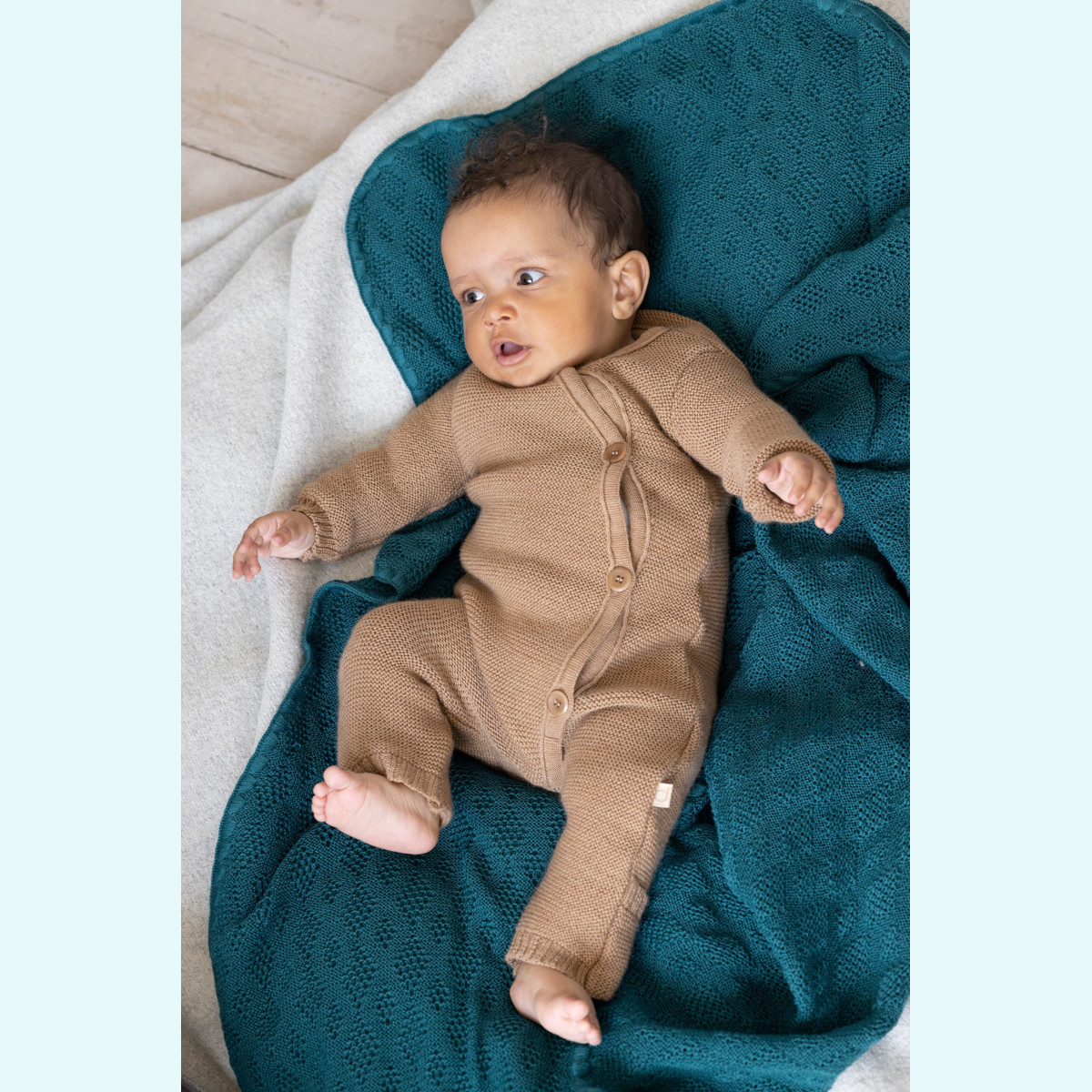 Warmer disana Baby Strick-Overall aus Merinowolle Winter Süßer muckeliger disana Baby indoor Strick-Overall/Wollanzug/Schlafanzug aus BIO merino Schurwolle für Winter Tage & Nächte GOTS