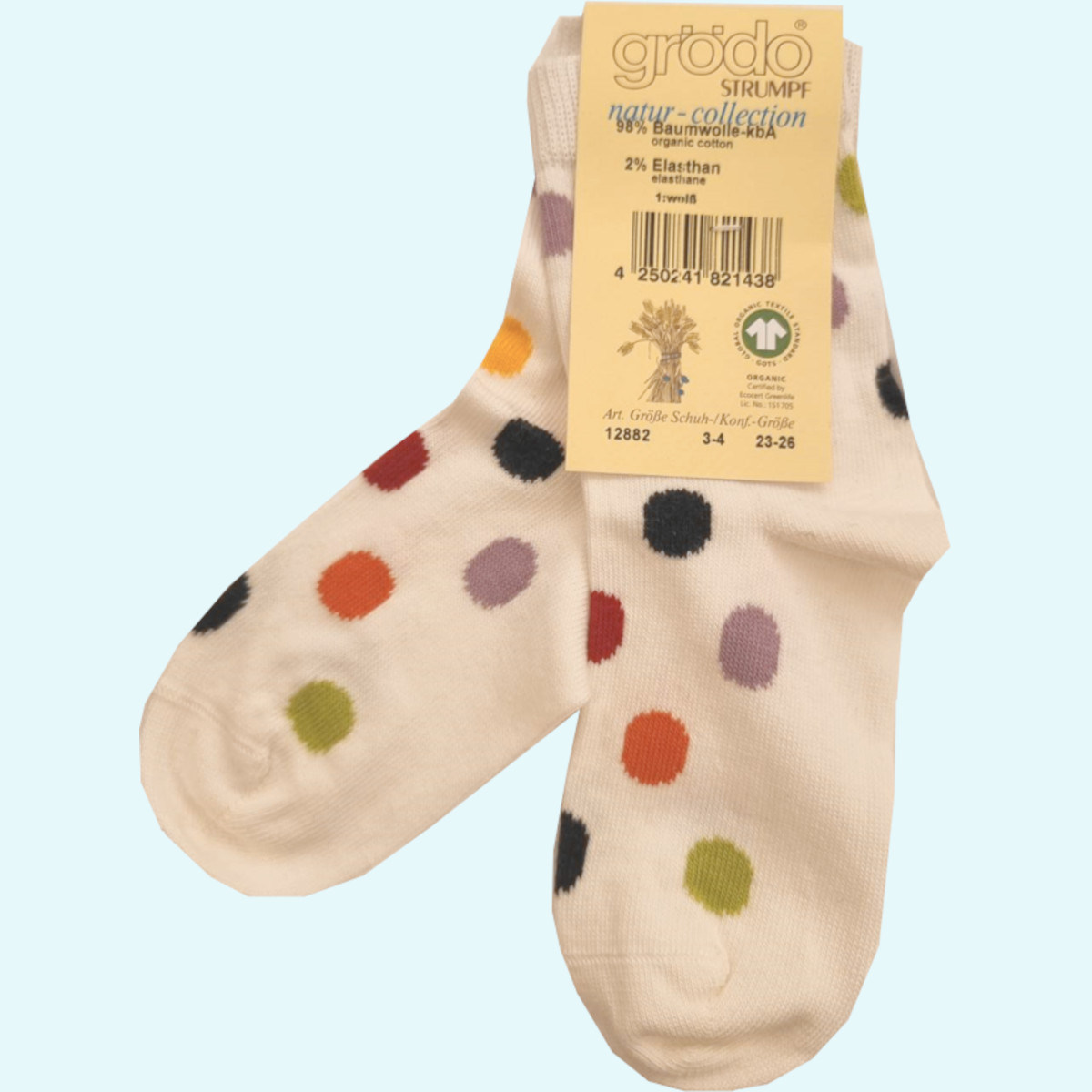 Coole Grödo Kinder Socken mit bunten Punkten für Jungen & Mädchen aus BIO Baumwolle GOTS
