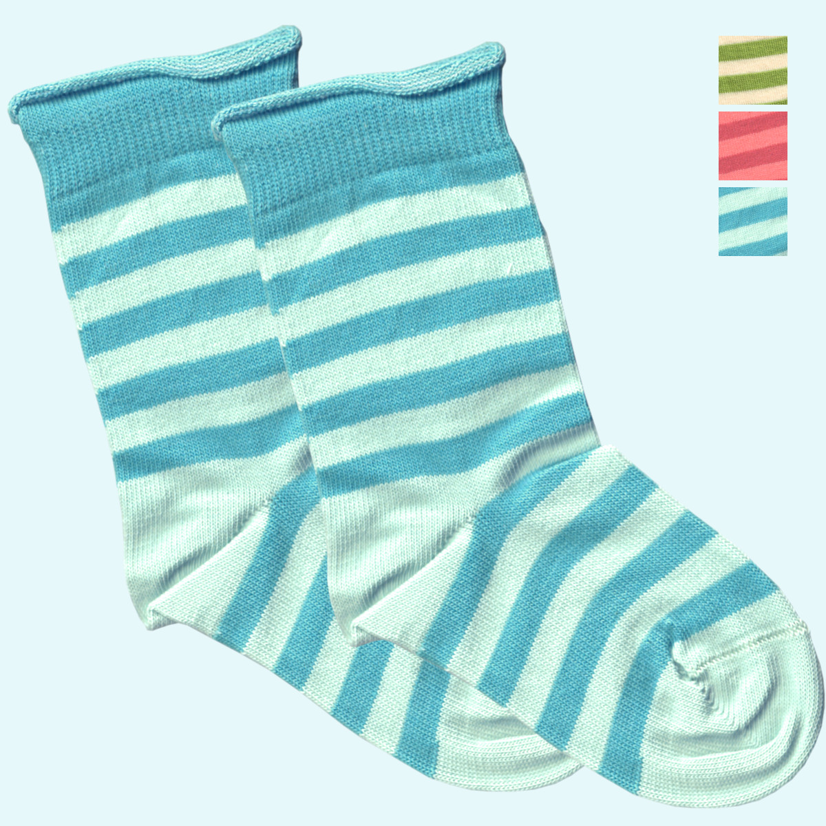 Süße Kinder Socken mit Rollsaum aus Bio Baumwolle - Grödo Fröhliche Socken mit Rollsaum für Kinder aus Bio Baumwolle von Grödo - geringelt