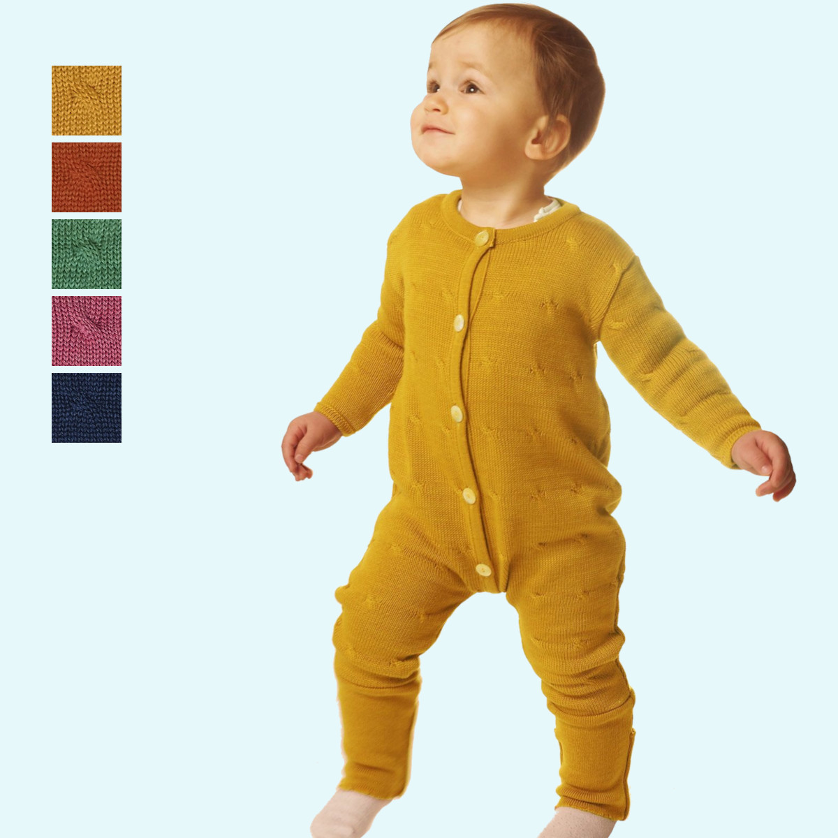 Indoor Overall aus Schurwolle gestrickt ❄ Strickoverall Twist ❄ Overall aus BIO Schurwolle - viele Farben - GOTS