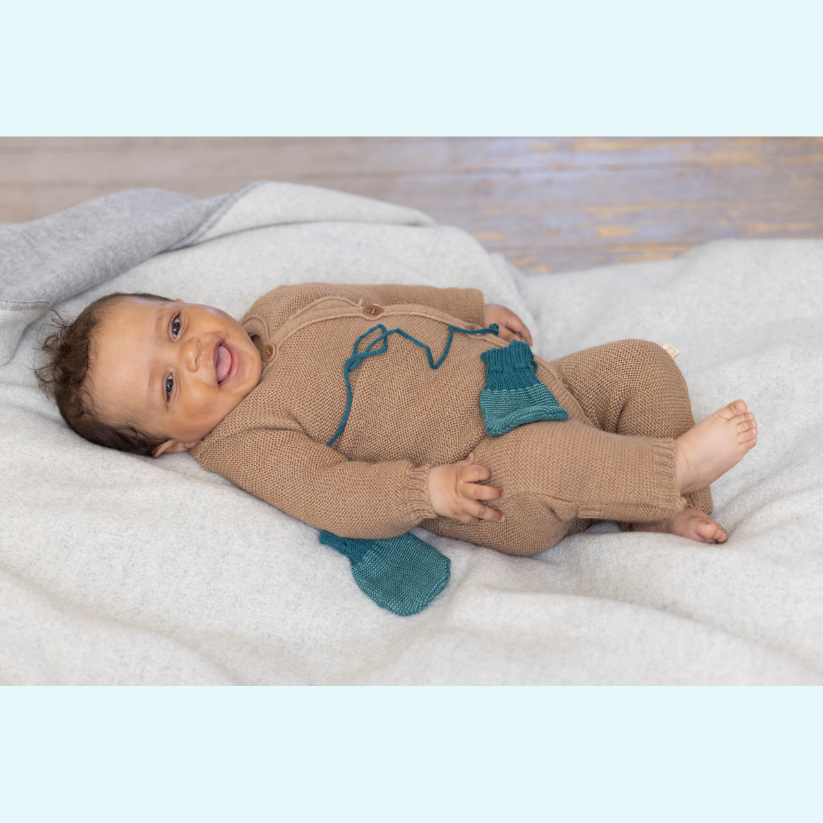 Warmer disana Baby Strick-Overall aus Merinowolle Winter Süßer muckeliger disana Baby indoor Strick-Overall/Wollanzug/Schlafanzug aus BIO merino Schurwolle für Winter Tage & Nächte GOTS