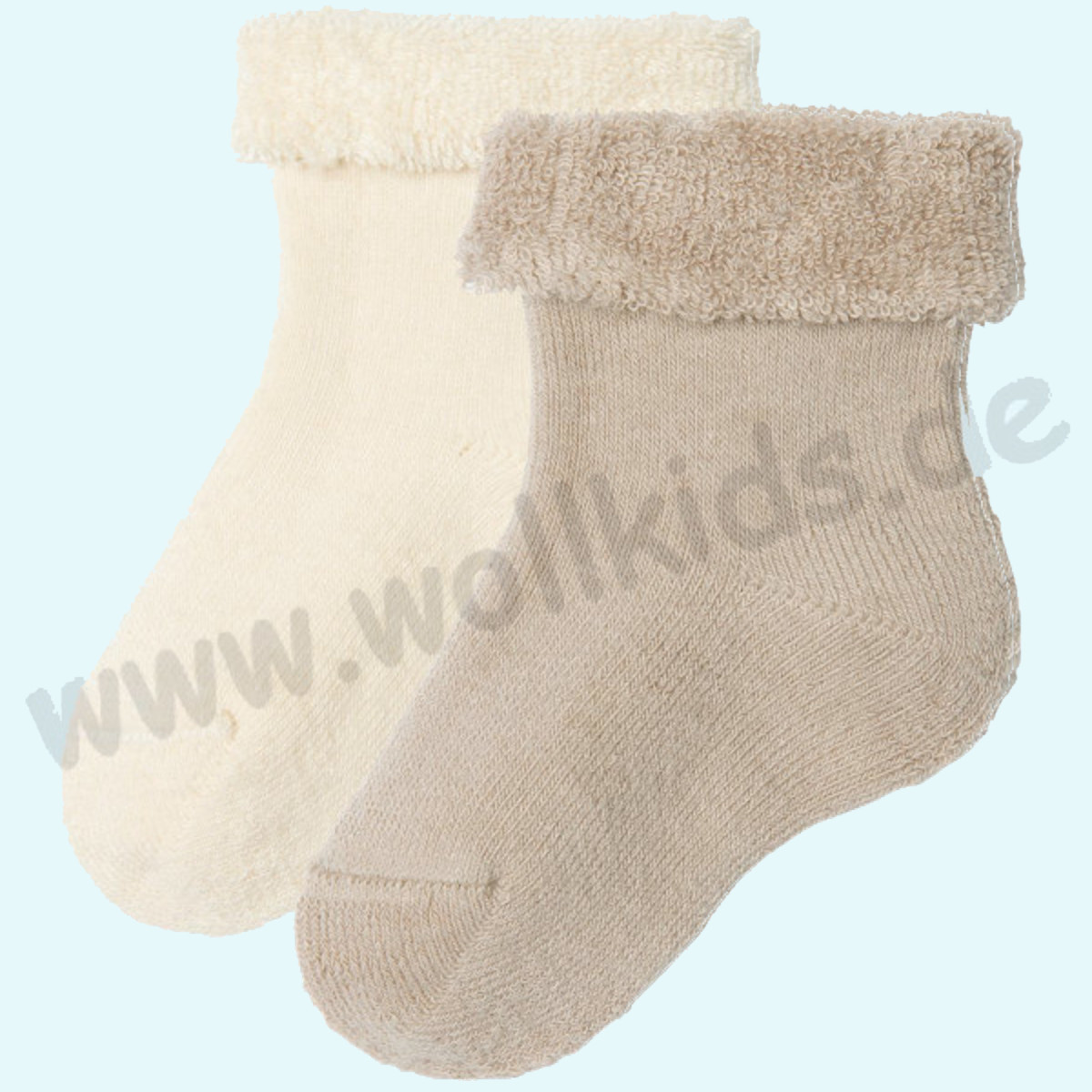 Baby Frottee Socken aus 100% BIO Baumwolle - Living Crafts Baby Plüsch-Socken aus reinem BIO Baumwolle Frottee von Living Crafts