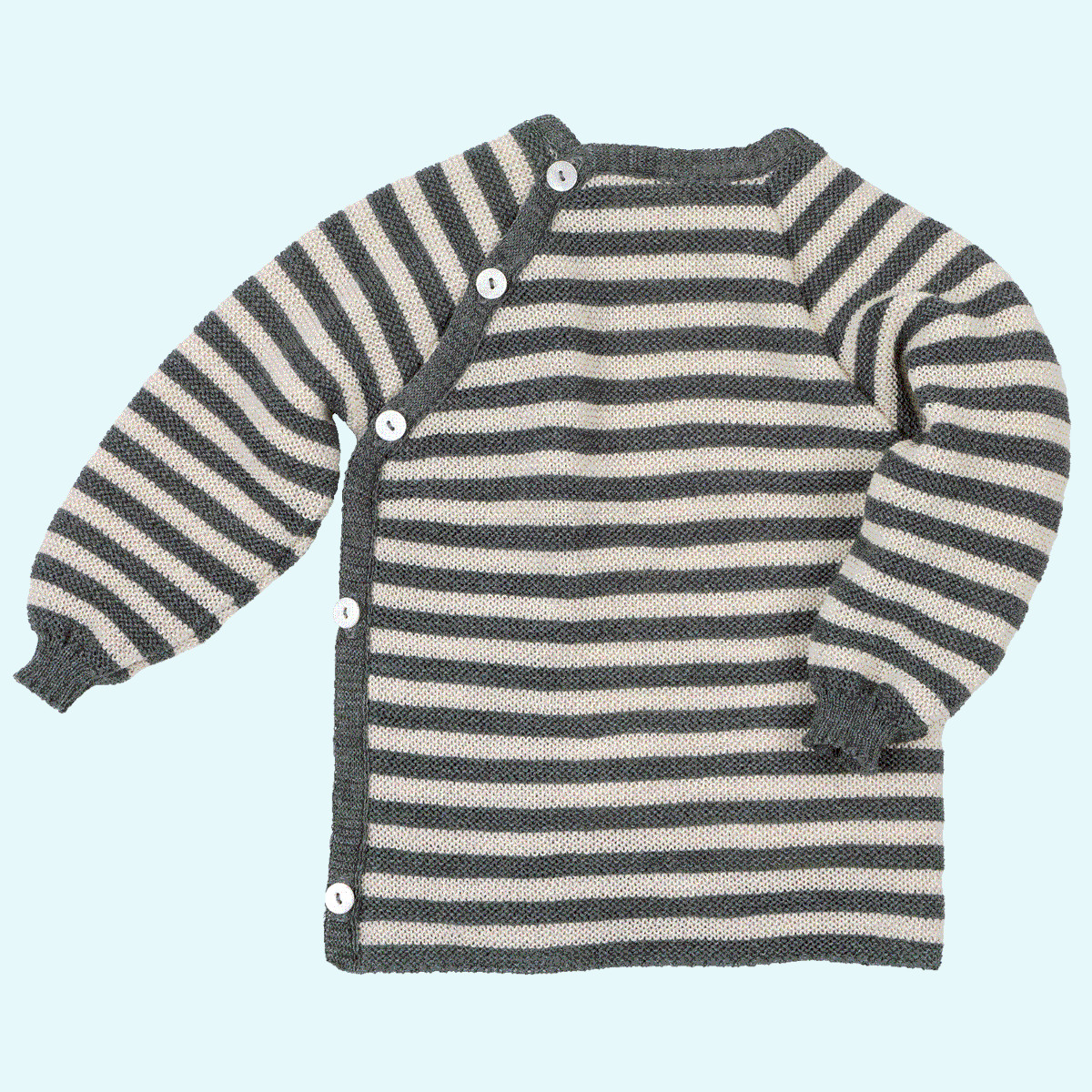 Schlüttli aus Merinowolle von Reiff Schlüttli ❄ Wickelpulli ❄ Wickeljacke aus BIO Schurwolle - Ringel - GOTS