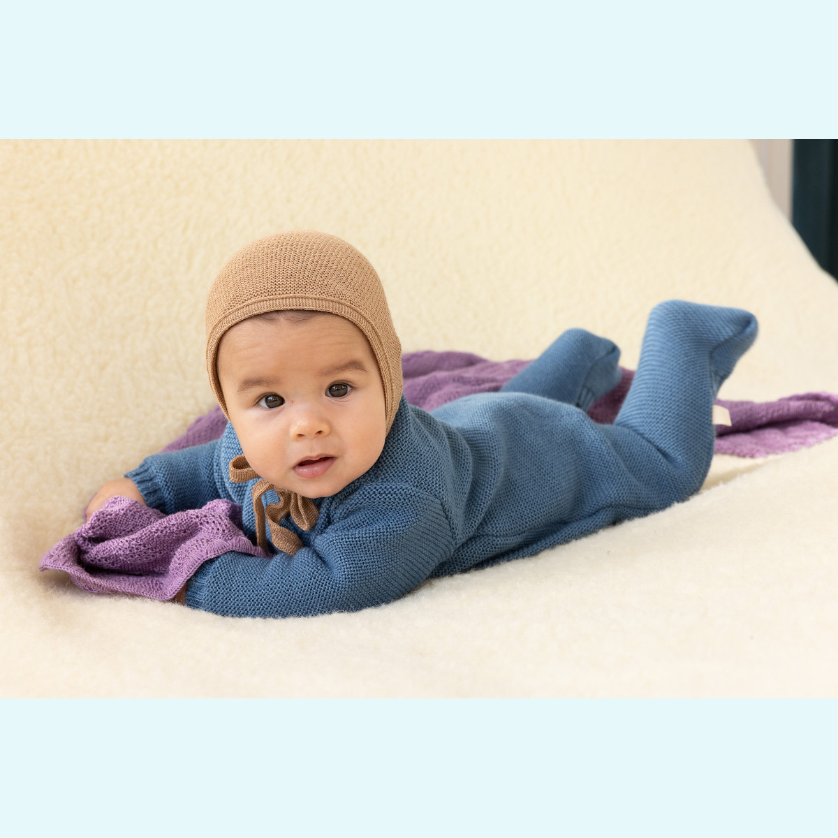 Warmer disana Baby Strick-Overall aus Merinowolle Winter Süßer muckeliger disana Baby indoor Strick-Overall/Wollanzug/Schlafanzug aus BIO merino Schurwolle für Winter Tage & Nächte GOTS