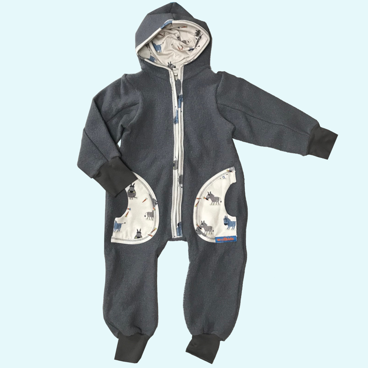 Wollkids Baby & Kinder Winter Walkoverall gefüttert, mitwachsend & mit Reißverschluss