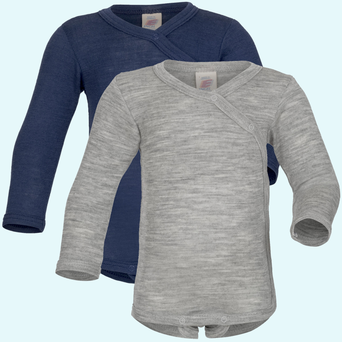 Baby Wickel-Body langarm Wolle Seide farbig uni GOTS