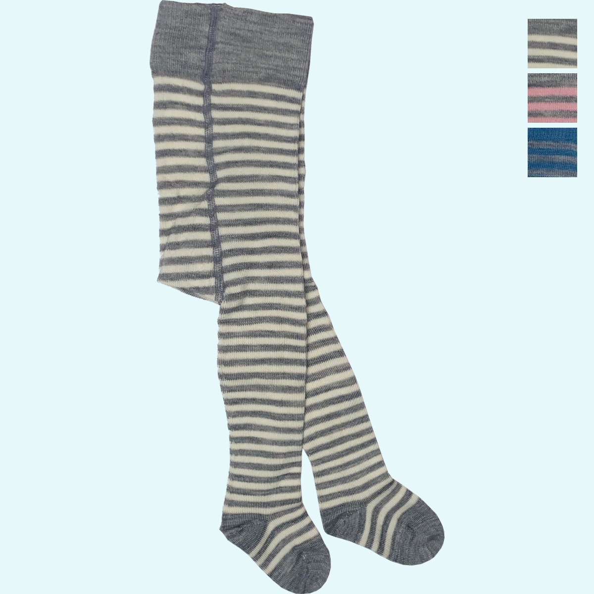 Zärtliche Baby Strumpfhose aus BIO Schurwolle & Baumwolle - geringelt