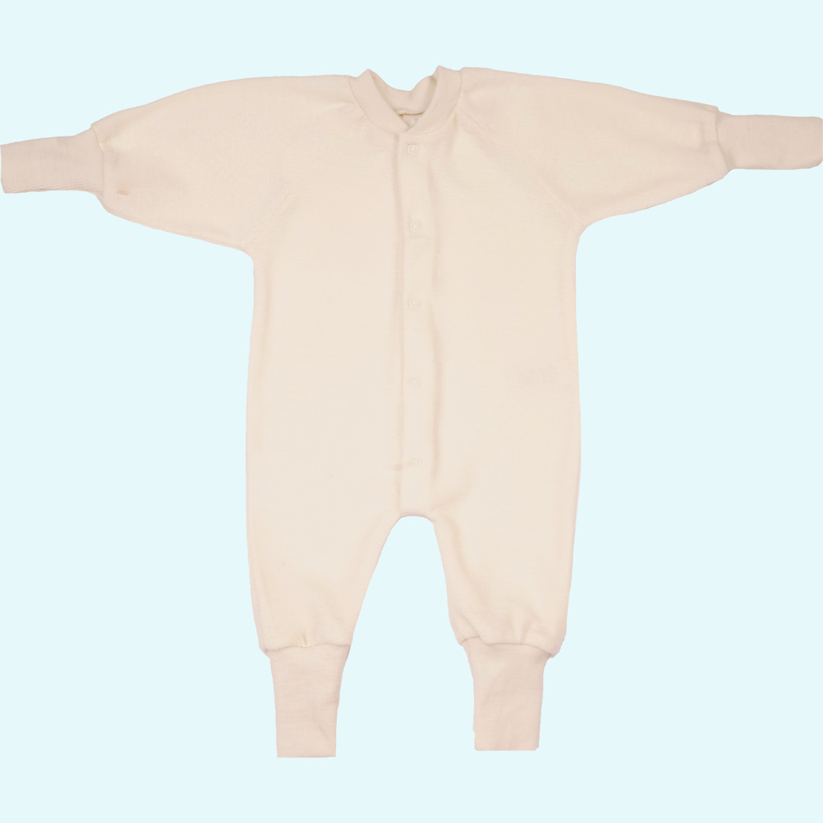 Baby & Kind Schlafanzug Wollfrottee einteilig ohne Fuß natur Winter Baby & Kinder Wollfrottee Schlafanzug-Pyjama natur einteilig ohne Fuß für Jungen & Mädchen aus BIO merino Schurwolle von Cosilana GOTS