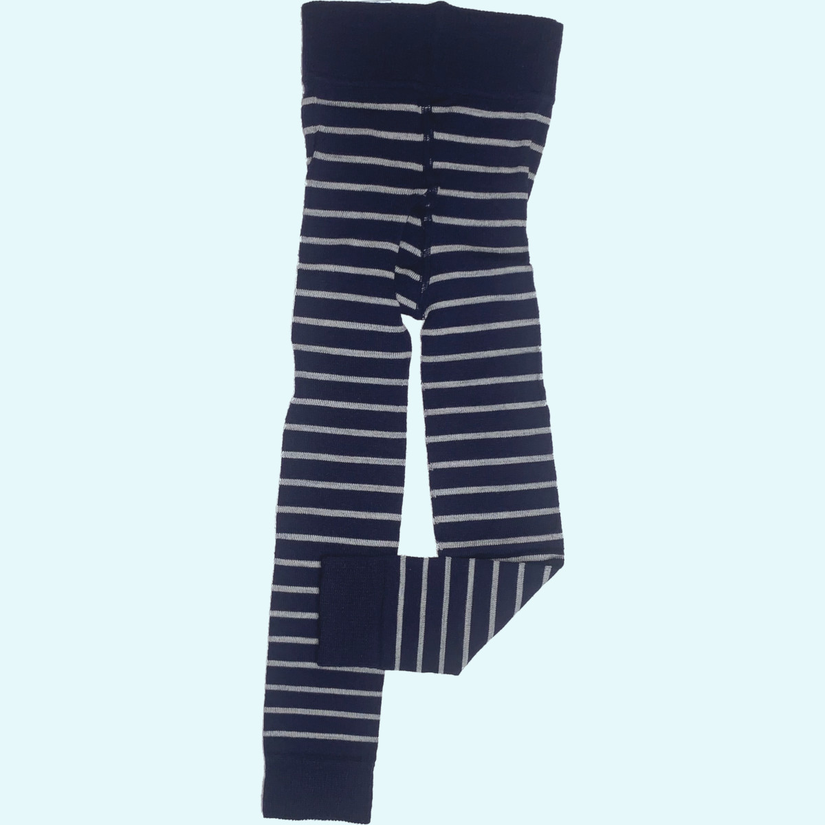 Kuschelige Leggings aus BIO Schurwolle & Baumwolle - marine ringel
