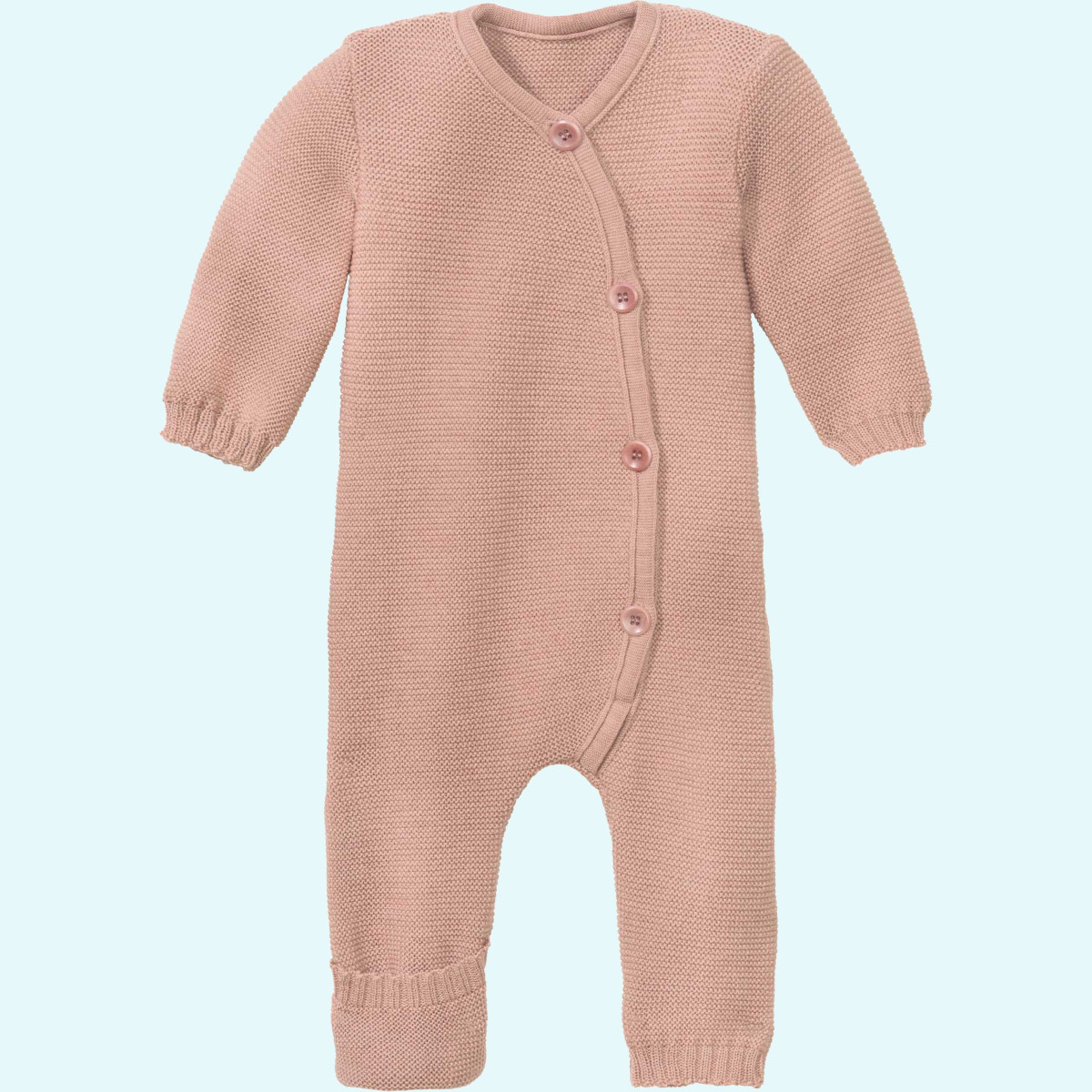 Warmer disana Baby Strick-Overall aus Merinowolle Winter Süßer muckeliger disana Baby indoor Strick-Overall/Wollanzug/Schlafanzug aus BIO merino Schurwolle für Winter Tage & Nächte GOTS